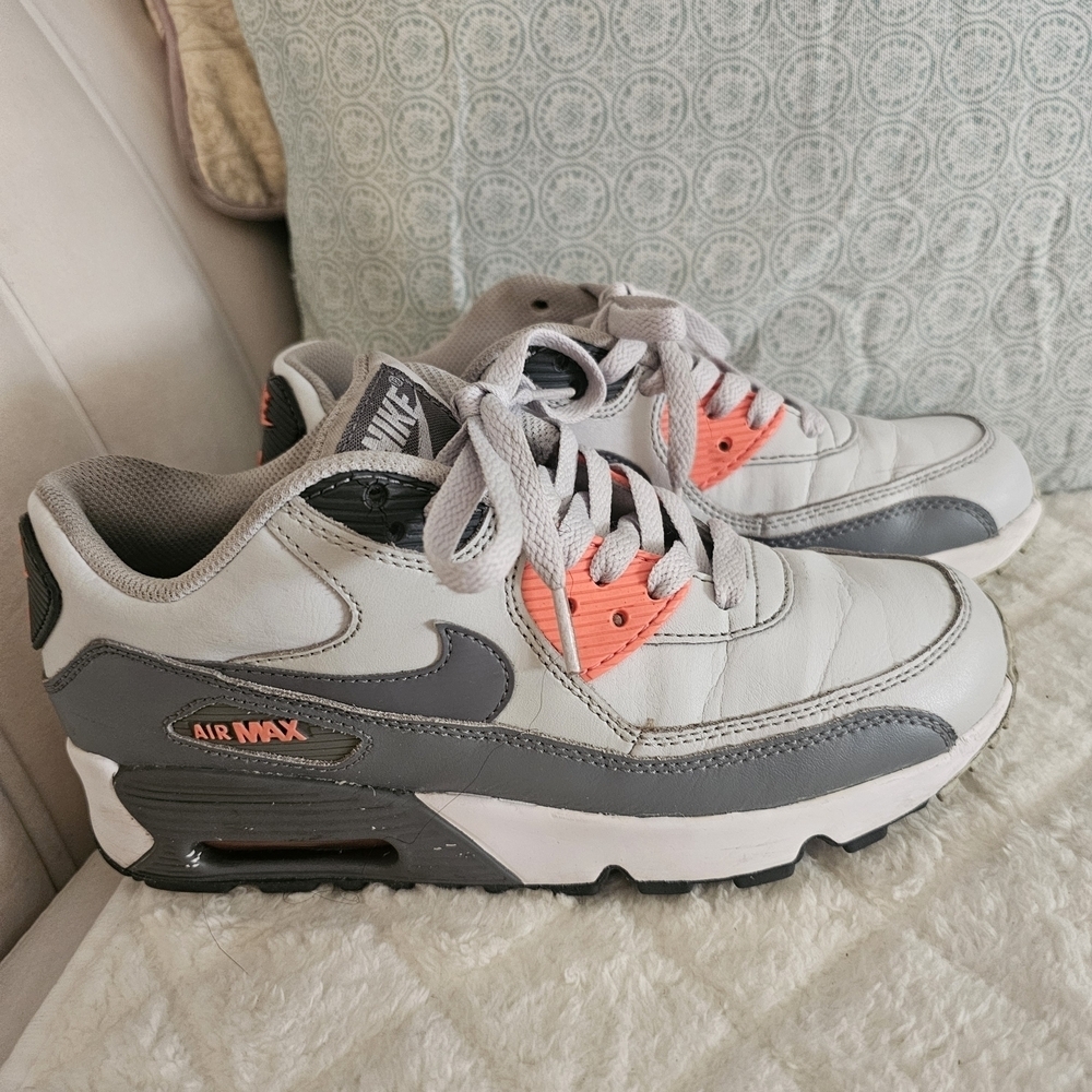 Nike Air Max Gray and Orange Sneakers